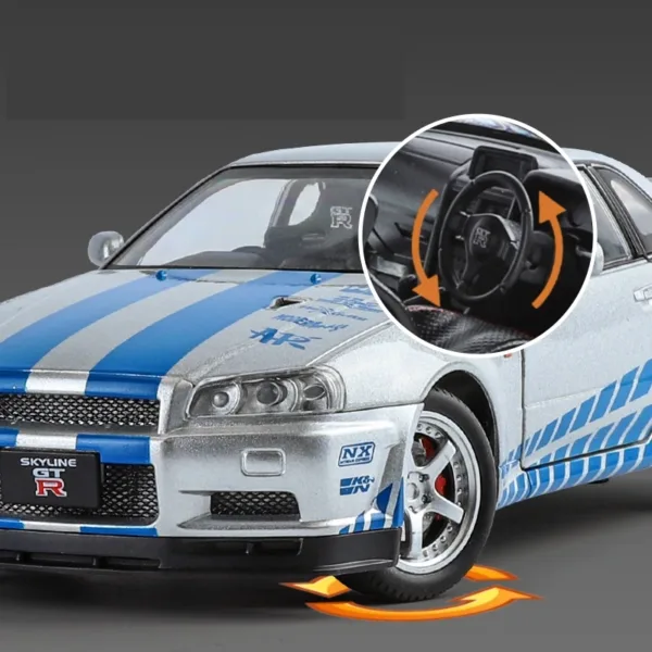 1/24 Nissan Skyline GTR R34 Diecast Model - Image 5