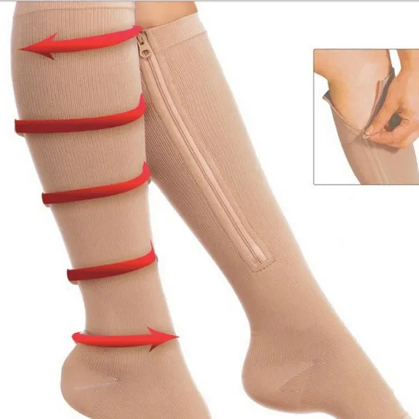 Women’s Compression Socks with Zipper Design