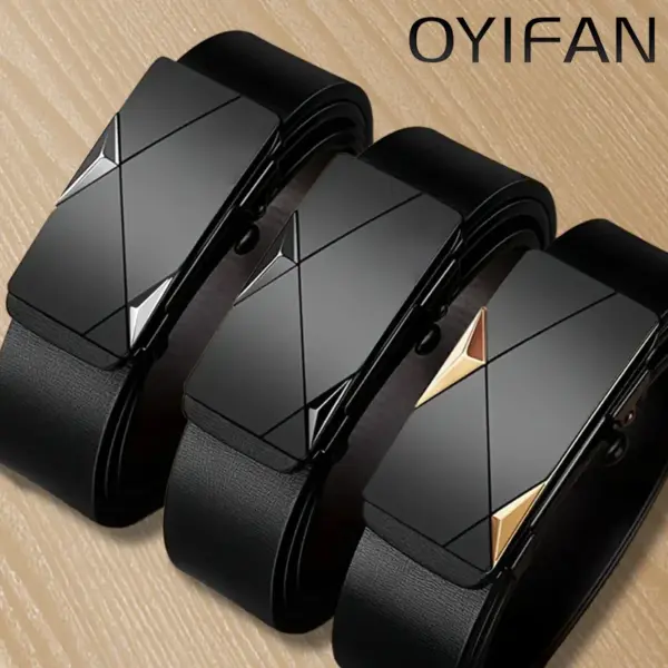 Men's Genuine Leather Automatic Buckle Belt