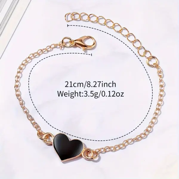 2PCS Women's Quartz Watch and Heart Bracelet - Image 6