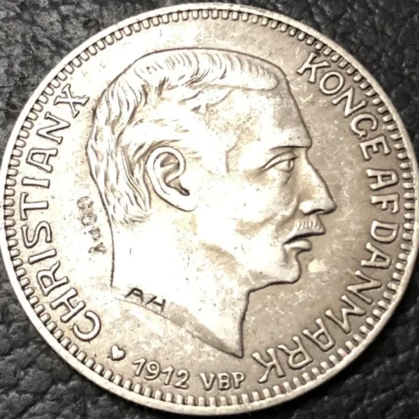 1912 Denmark 2 Kroner Christian X Silver Coin - Image 3