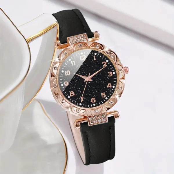 2PCS Women's Quartz Watch and Heart Bracelet - Image 3