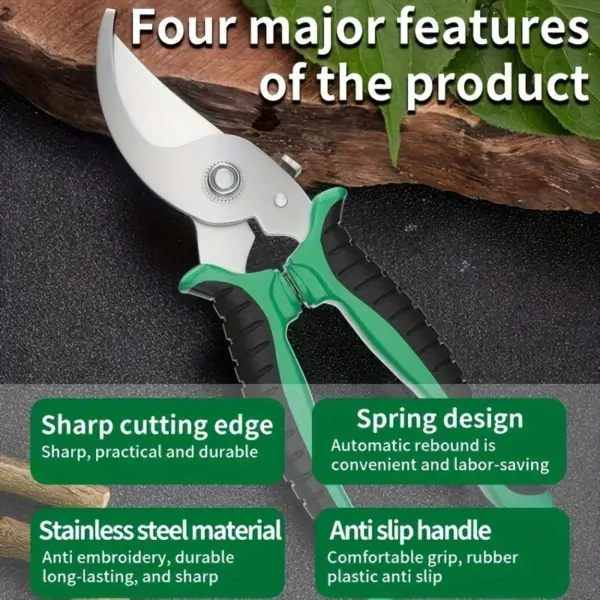 Ergonomic Stainless Steel Pruning Shears - Image 5