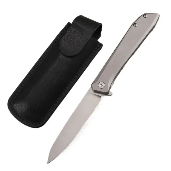 D2 Steel Folding Knife with Titanium Handle