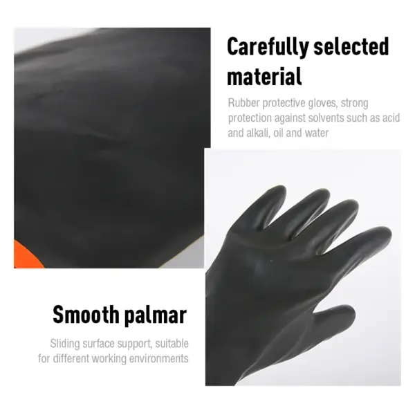 35cm Silicone Dishwashing Gloves Black - Image 4