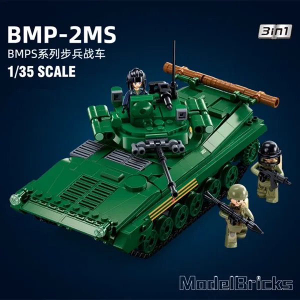 738PCS Military BMP-2MS Tank Building Blocks