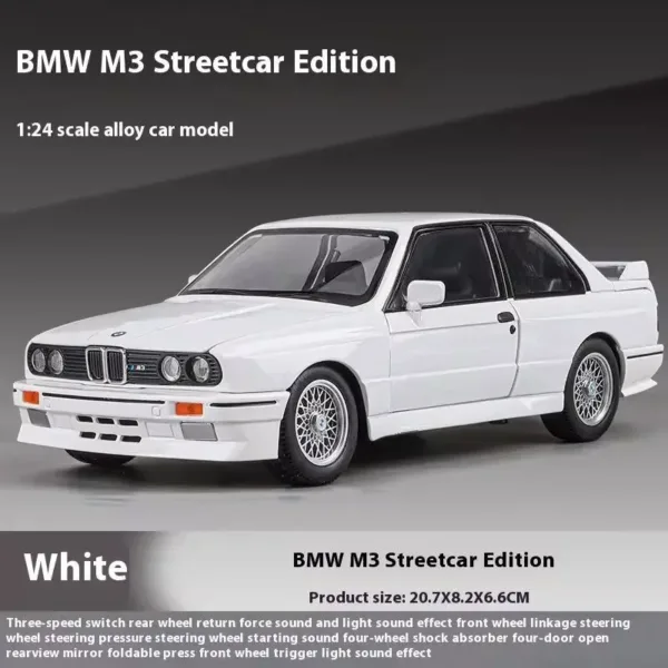 1:24 BMW M3 E30 Alloy Car Model - Image 8