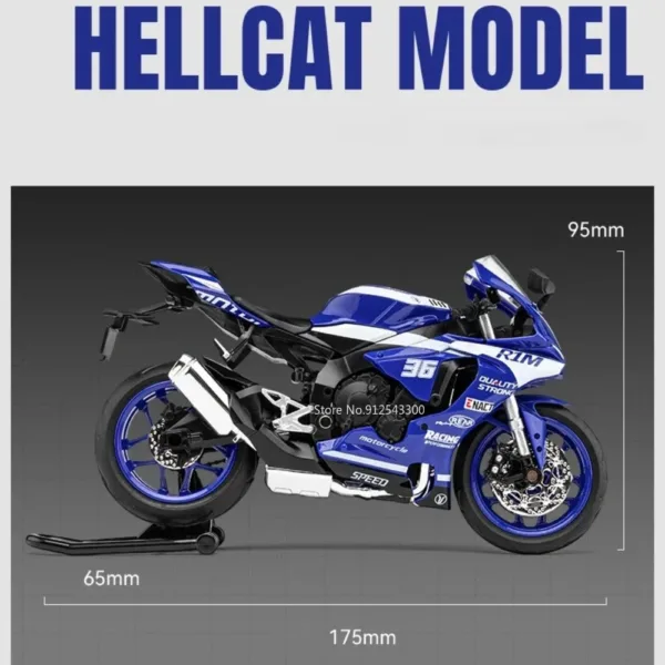 1/12 Yamaha R1M Alloy Diecast Motorcycle Model - Image 6