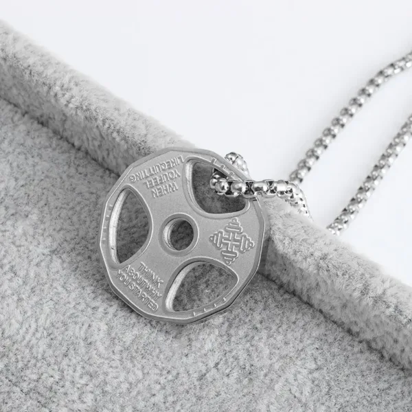 Fashion Barbell Dumbbell Pendant Necklace - Image 19