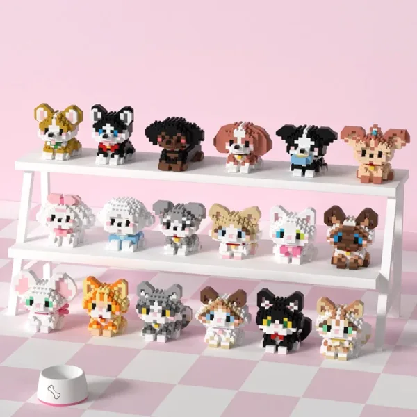 Cute Mini Pet Models Building Block Set