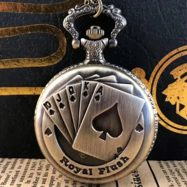 Vintage Poker Design Quartz Pocket Watch