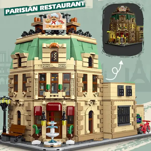 3104PCS Parisian Restaurant Building Block Set - Image 2