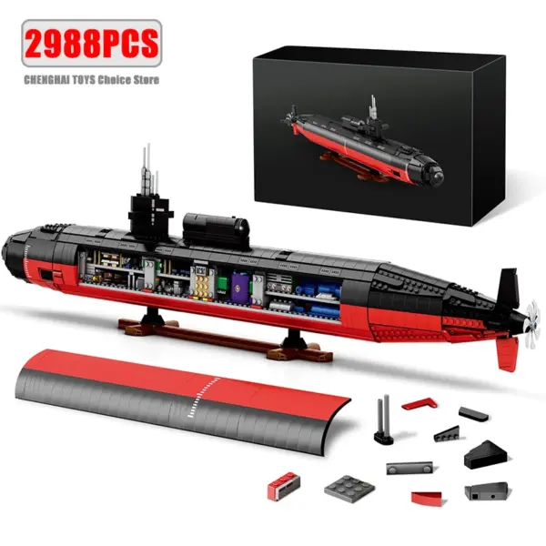 2988Pcs Military Submarine Battle Blocks Set