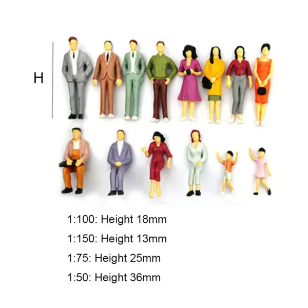 100pcs Painted Model People Figures Set - Image 6