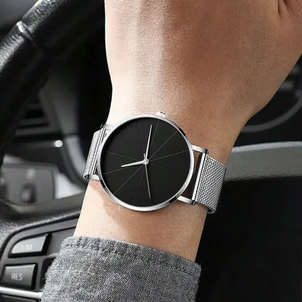 Men's Stainless Steel Quartz Wristwatch Silver - Image 6