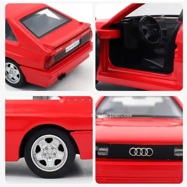 1:36 Audi Quattro 1980 Diecast Car Model - Image 5