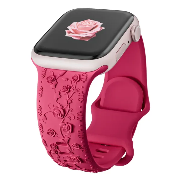 Floral Engraved Strap for Apple Watch 38-49mm - Image 22