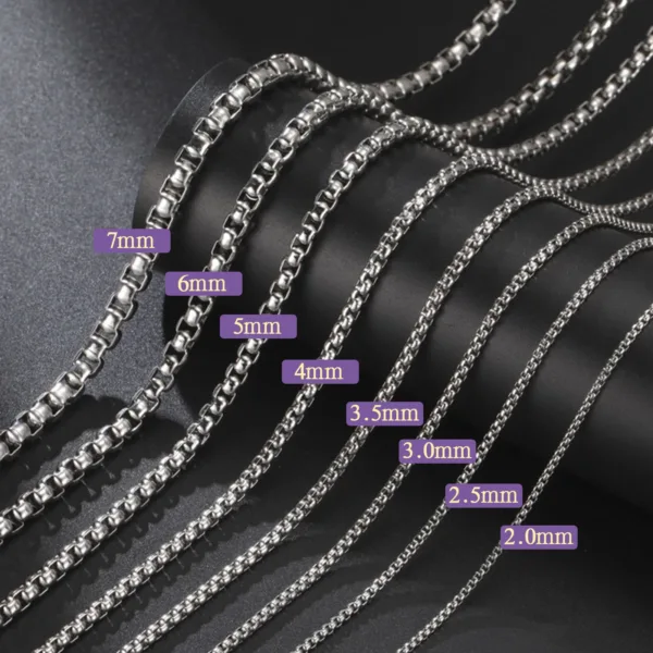 Stainless Steel Gold Box Chain Necklace - Image 2