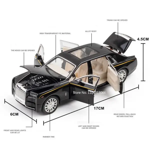 1:32 Rolls-Royce Phantom Diecast Model Car - Image 3