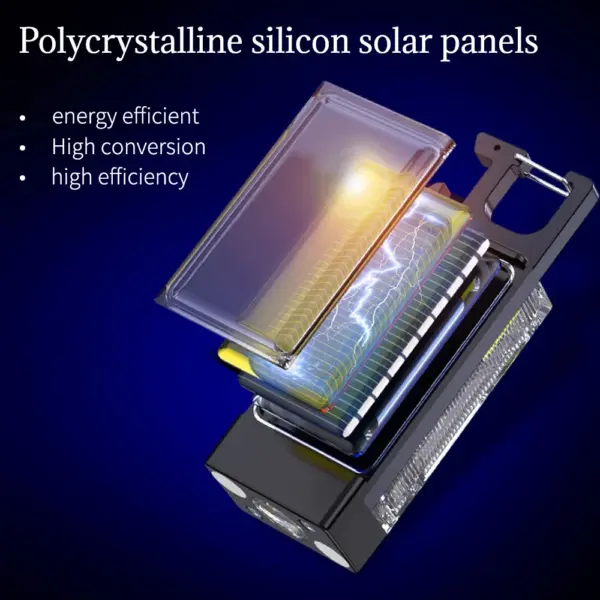 Portable Solar LED Flashlight Keychain Torch - Image 3