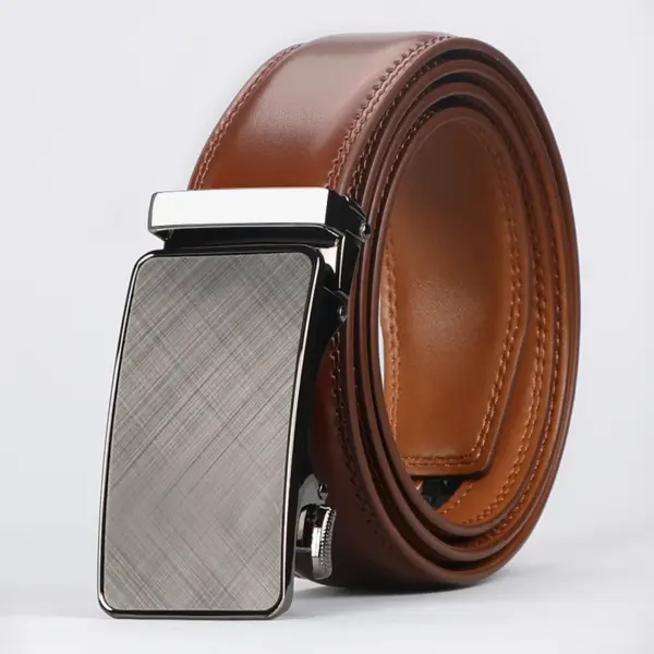 Men's Genuine Leather Automatic Buckle Belt - Image 8