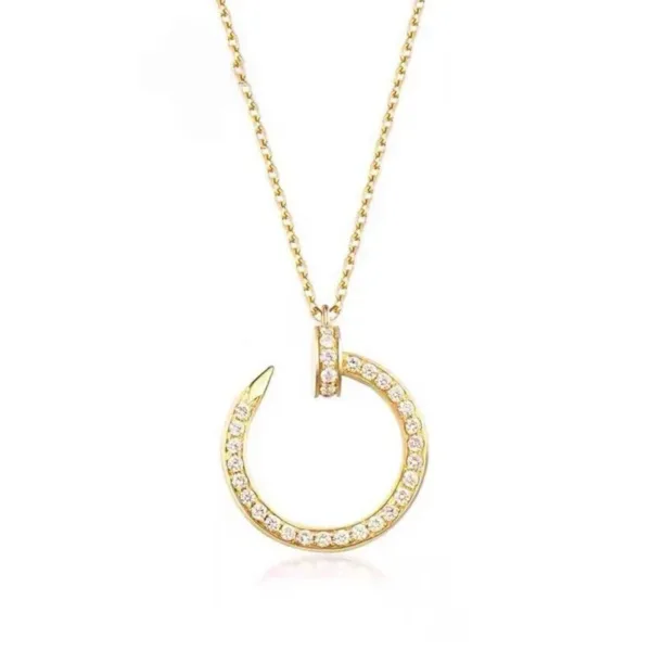 Luxury Curved Hook Nail Pendant Necklace - Image 5