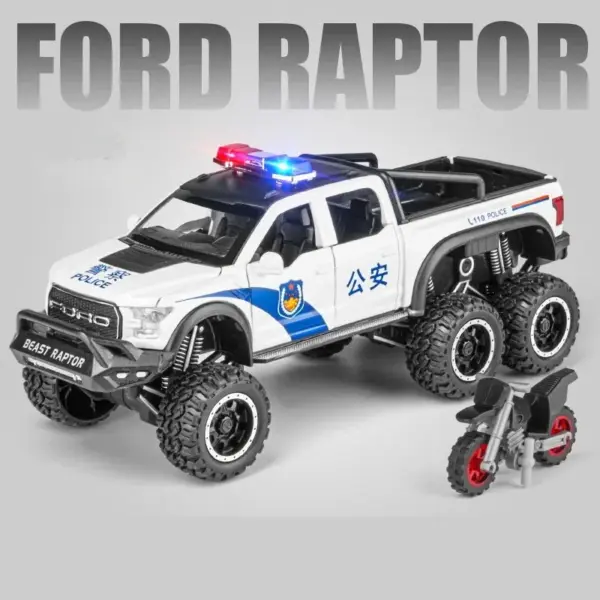 1:28 Scale Metal Ford Raptor Pickup Model - Image 8