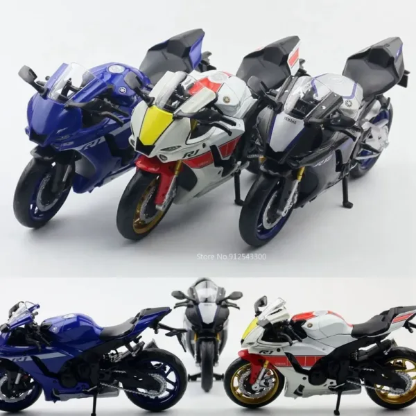 1:12 Yamaha YZF-R1M Motorcycle Diecast Model - Image 4