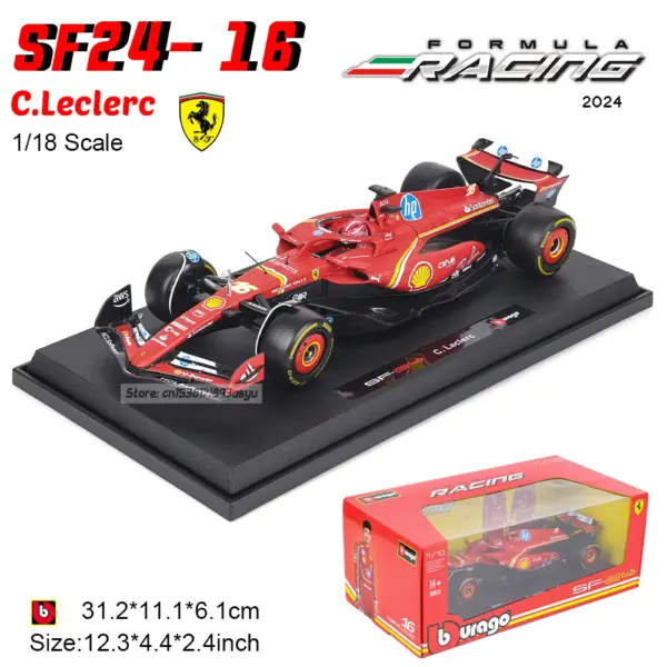 Bburago 1:18 Ferrari SF23 Leclerc Model Car - Image 9