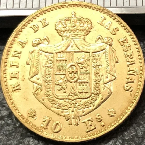 1868 Spain 10 Escudos Gold Replica Coin - Image 3