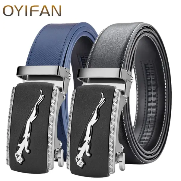 Men's Genuine Leather Belt Set of Two - Image 2