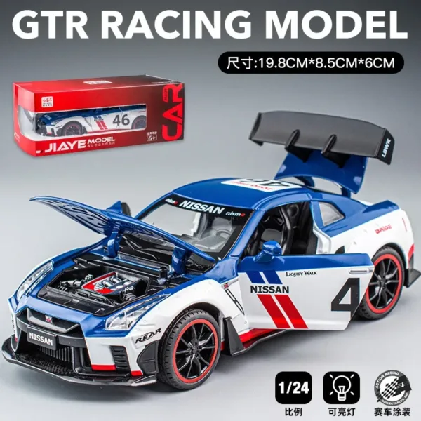 1:22 Nissan GT-R Diecast Metal Model Car - Image 4