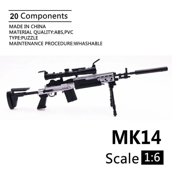 1:6 Scale MK14 Sniper Rifle Model Black - Image 2