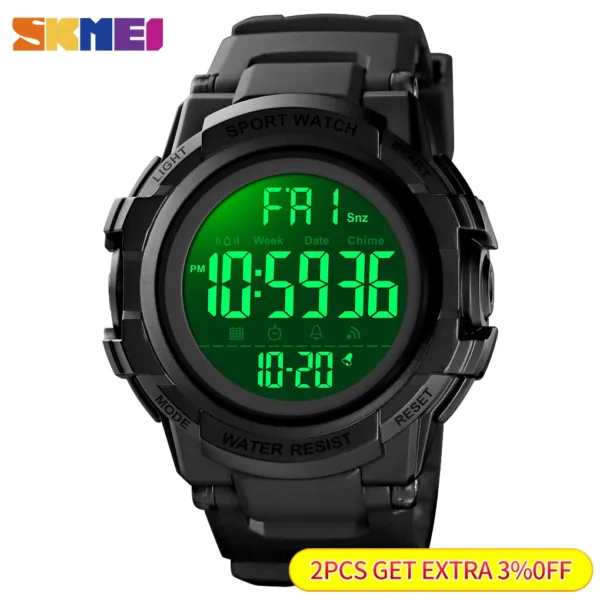 Digital Waterproof Sport Watch with Chrono Functions - Image 2