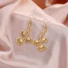 Dandelion Drop Earrings in Gold Stainless Steel