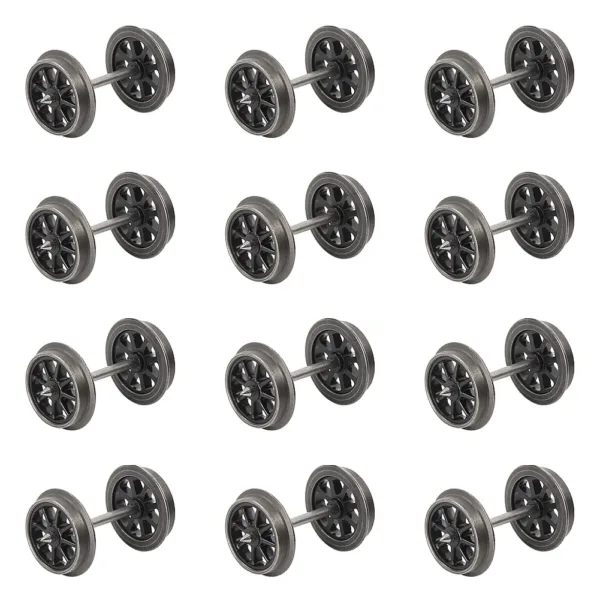 12 Metal Spoked Wheels for HO Scale Trains - Image 4