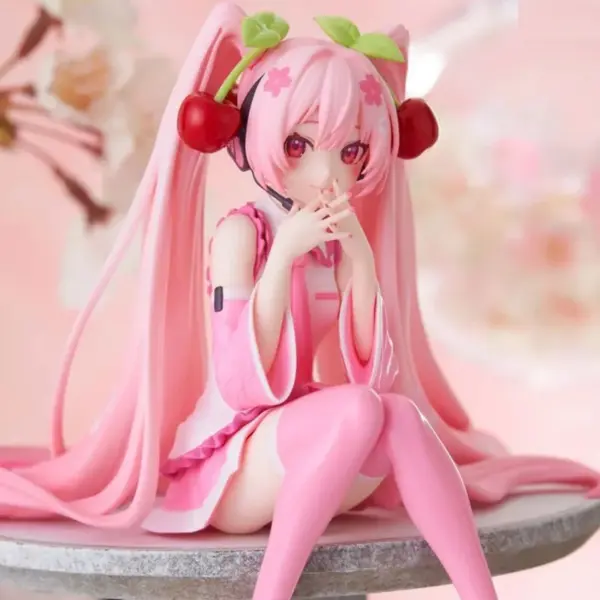 Hatsune Miku Pink Dress PVC Figure Decor - Image 2