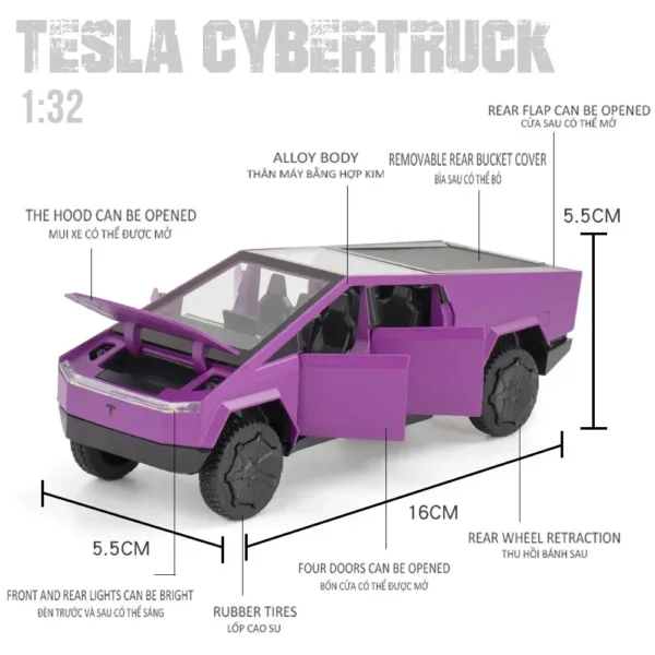 Tesla Cybertruck Diecast Model 1:32 Scale - Image 5