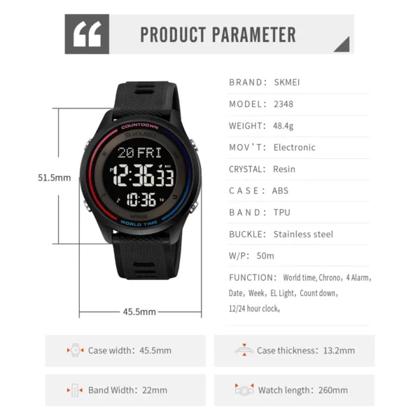 Waterproof Digital Sports Watch for Adventurers - Image 6