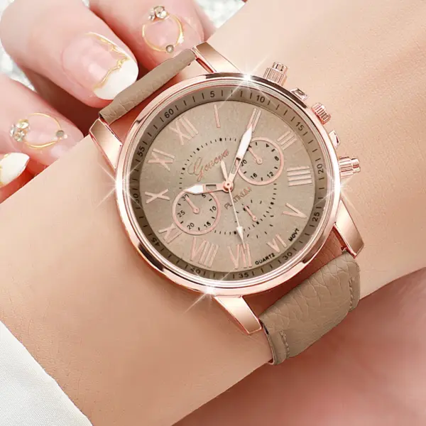 6PCS Women's Casual Roman Quartz Wrist Watches - Image 3