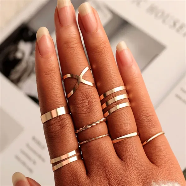 Bohemian Cross Wide Ring Set for Women - Image 12