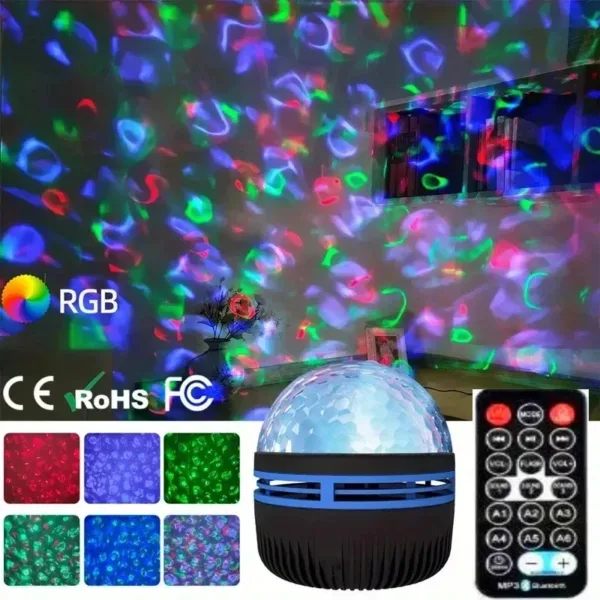 Rotating Ocean Wave LED Night Light Projector - Image 2