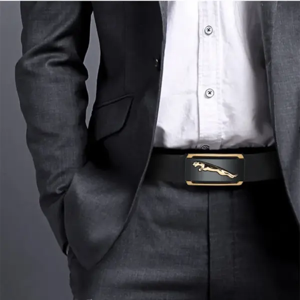 Men's Adjustable Genuine Leather Business Belt - Image 6