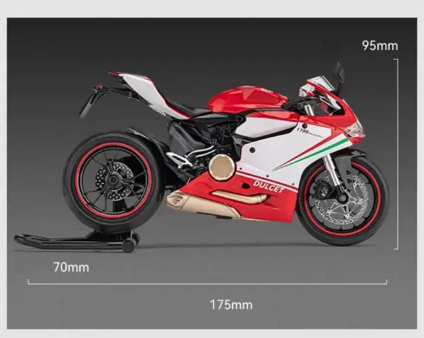 1:12 Scale Ducati Racing Motorcycle Diecast Model - Image 10