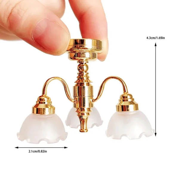 Miniature Golden Ceiling Lamp for Dollhouses - Image 6