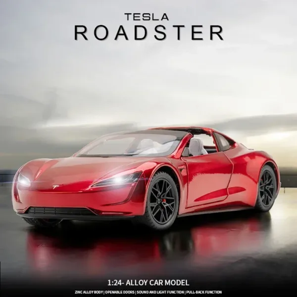 1:24 Scale Tesla Roadster Diecast Model Car