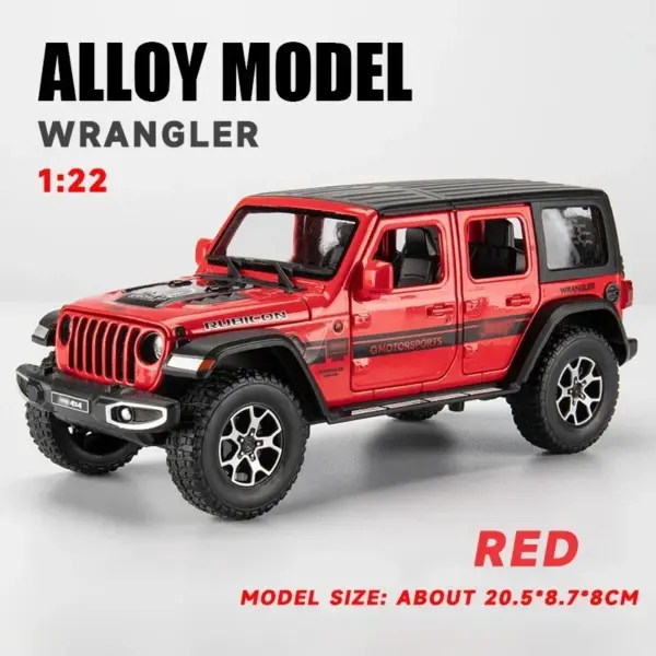 1:22 Off-Road Diecast Jeep Wrangler Model - Image 8