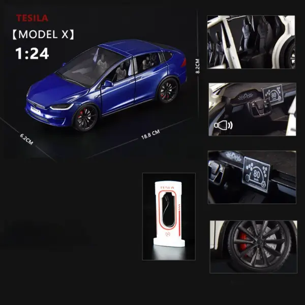 1:24 Alloy Model X Model 3 Model Y Car - Image 29