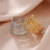 Geometric Multi-Layer Stainless Steel Rings