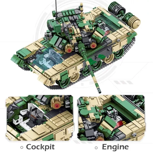 1773PCS Military T-90 Tank Building Blocks - Image 3